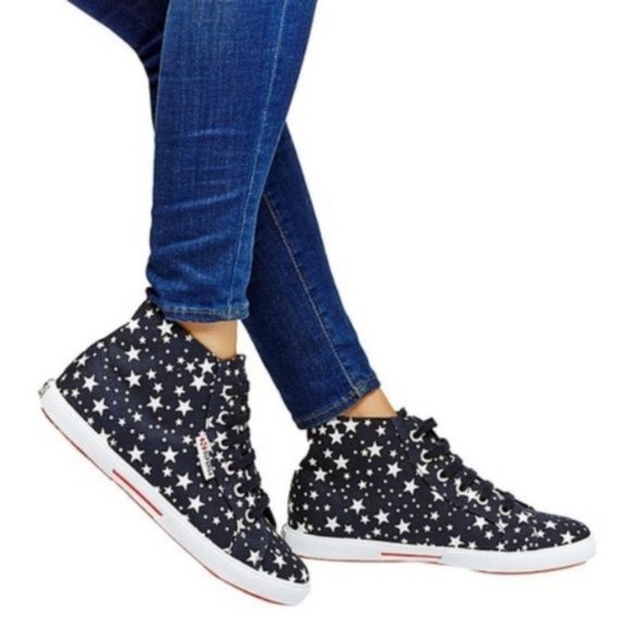 Superga Shoes - Superga Blue Cotu Fantasy Stars High Top Sneakers